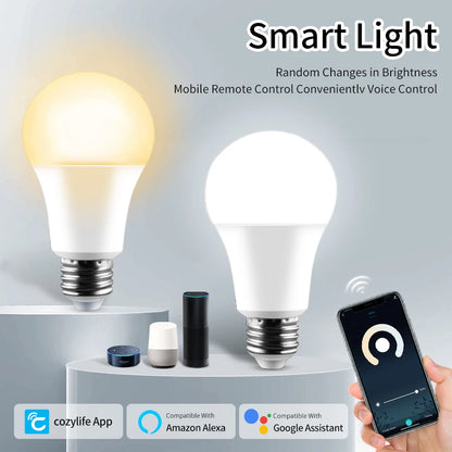 Lâmpada LED Inteligente Wi-Fi 12W/15W/20W – Controle por Voz via Alexa e Google Assistente